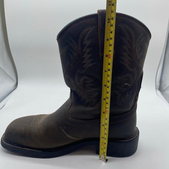 Ariat Krista Brown Leather Calf Height Boots Cowboy Steel Toe Women's size 7.5 - Picture 11 of 12